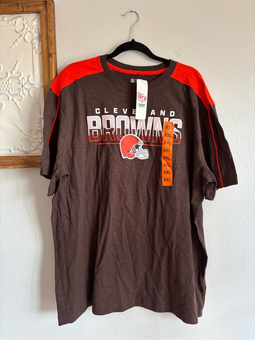 NFL Team Apparel Men's Cleveland Browns Shirt Sz XXL Top NWT brown Orange cotton